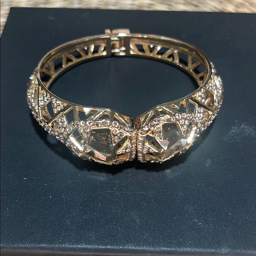 Vintage  Alexis  Bittar Elegant Gold and crystal accent  Women's Bracelet